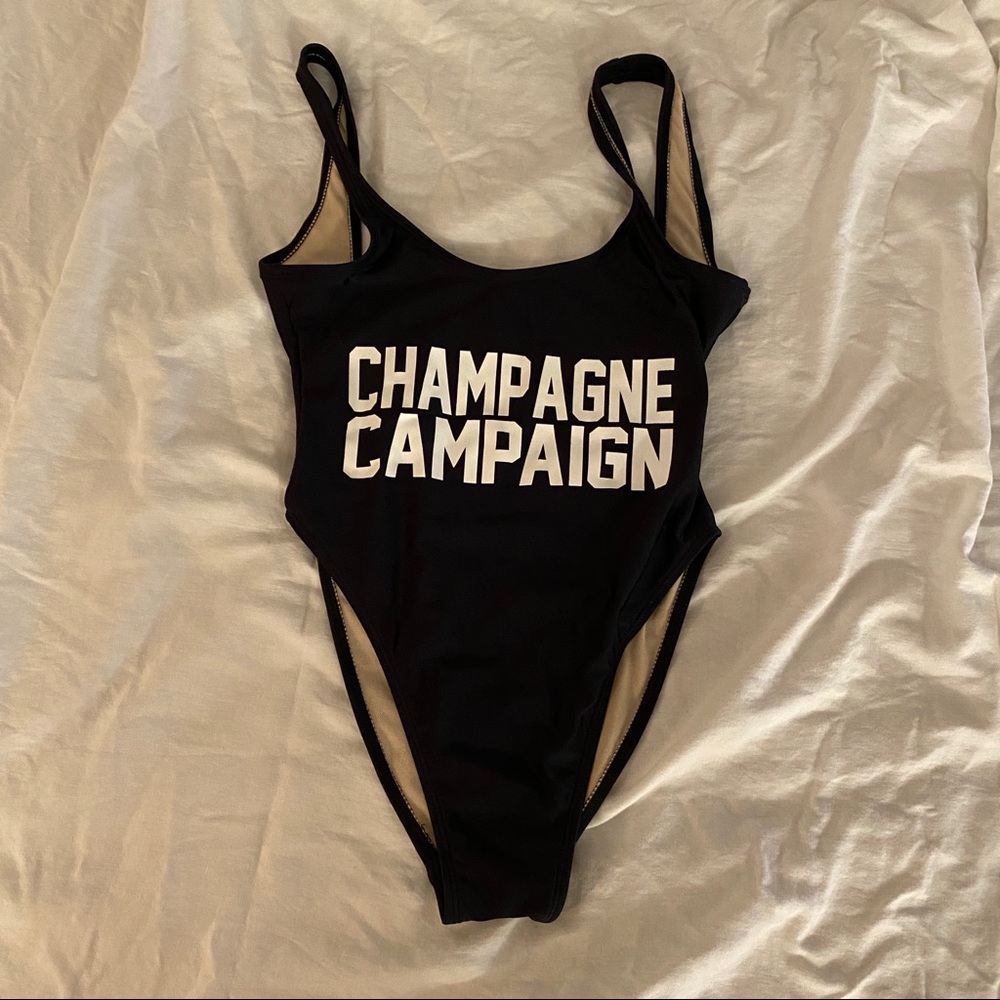 PRIVATE PARTY Black 'Champagne Campaign' One Piece